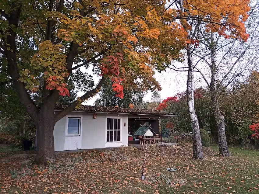 Flämingpanorama – Ländliches Gartenhaus mit Kamin und Naturpanorama